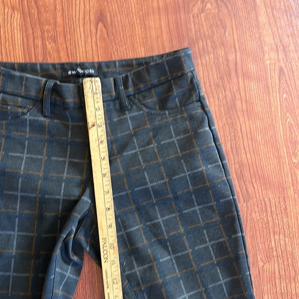 41 Hawthorn dress slacks size 4 petite. Dark gray with brown and navy squares. - Picture 3 of 8